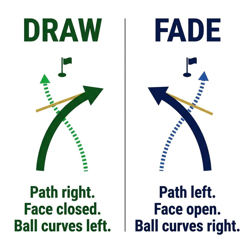 Diagram showing face-to-path relationship: face closed to path produces a draw, face open to path produces a fade