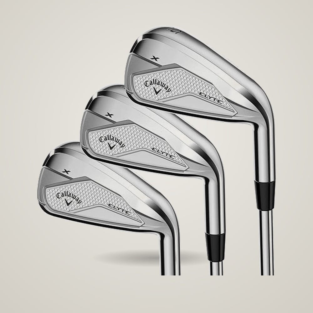 Callaway Elyte X iron head on neutral studio gradient